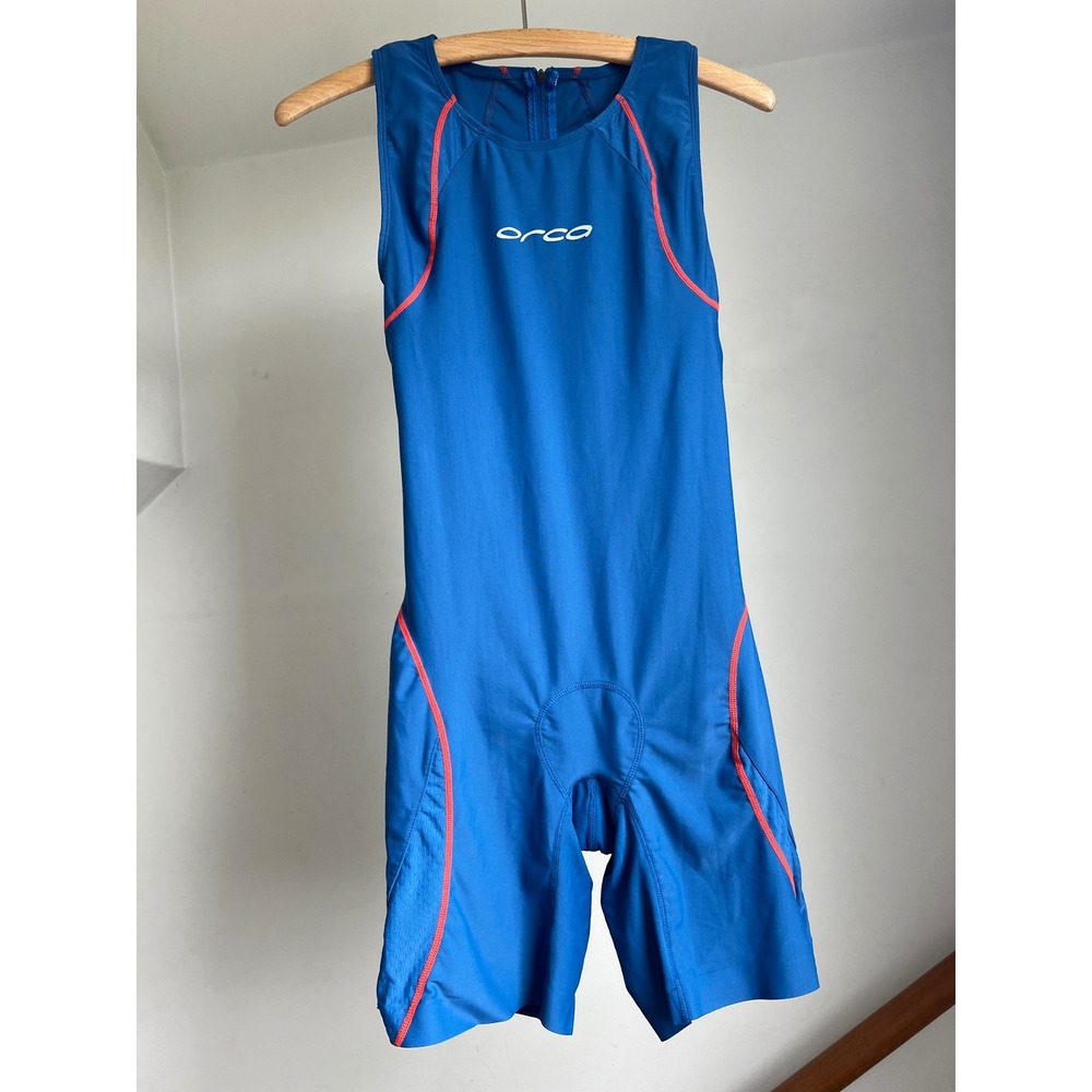 Orca Trisuit Large Blue Triathlon Sleeveless Race Suit One Piece Padded Cycling